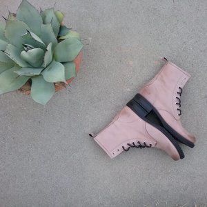 Frye Veronica Leather Lace Up Combat Boots Size 8